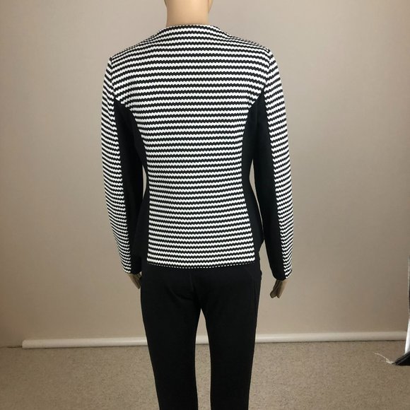 👛 (ANY 2/$20) TRISISTO Femme Brand Stretchy Black & White Jacket Big Buttons S… - Picture 7 of 12